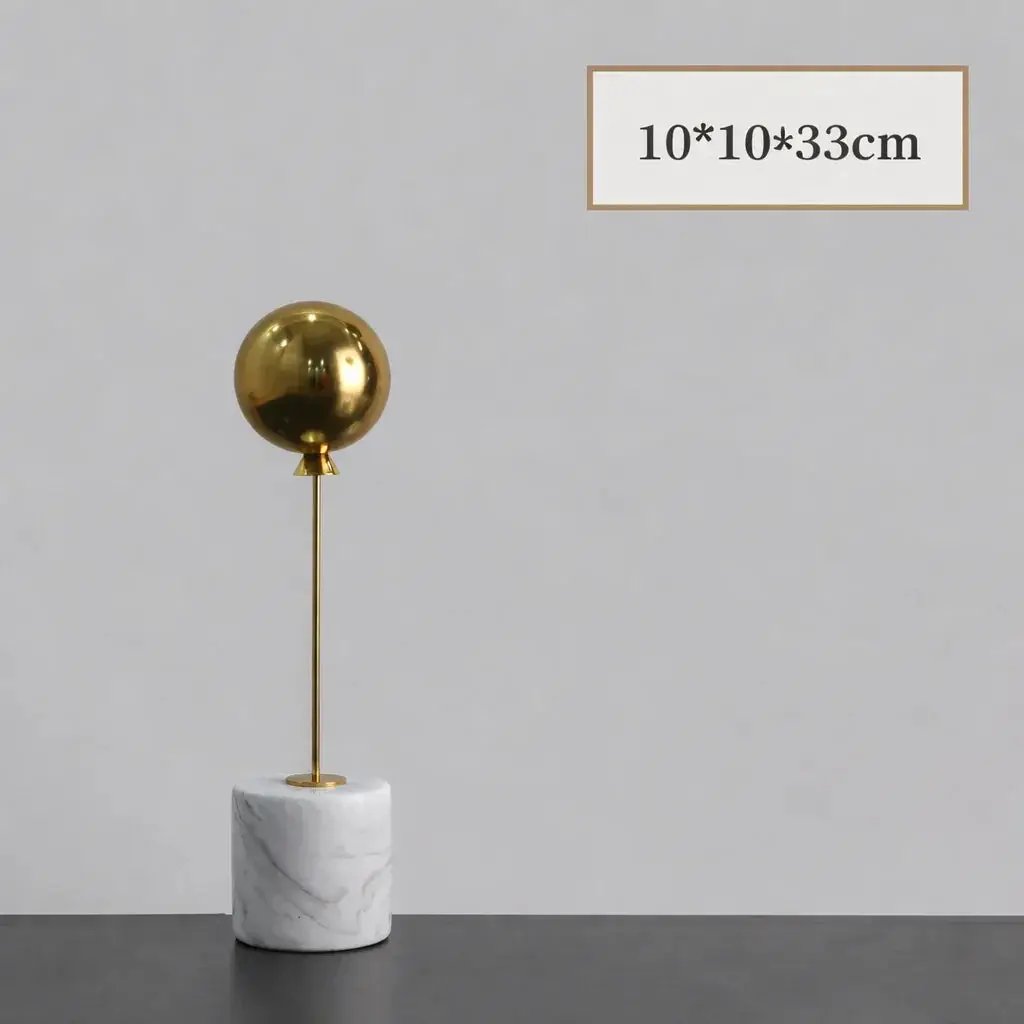 Balloon Sculpture Statue with Marble Base for Modern Home Decor by House Of Avana