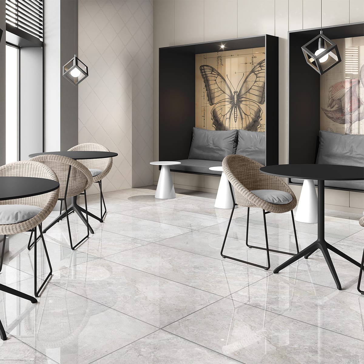 Marfil Real Polished Marble Look Porcelain Tiles 24x48 Porcelain Polished 24x48 Tiles — 2