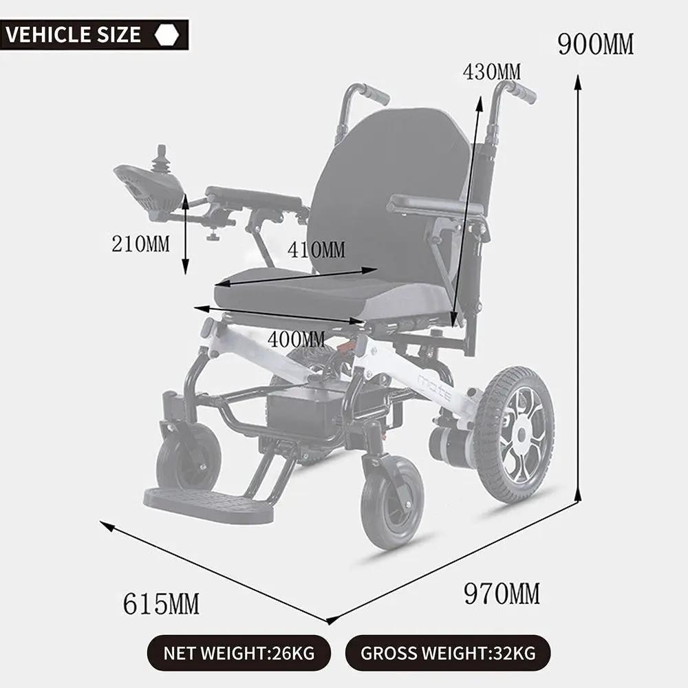 Mate Lightweight 250LBS Foldable Electric Dual Motor Power Motorized Mobility Wheelchair (SAK79245) by SAKSBY WHOLESALE