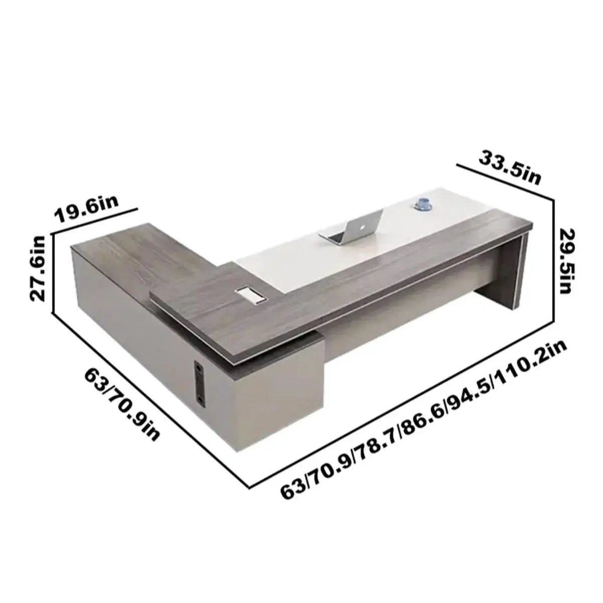 Purdue · Modern L-Shaped Executive Desk by Arc Grove