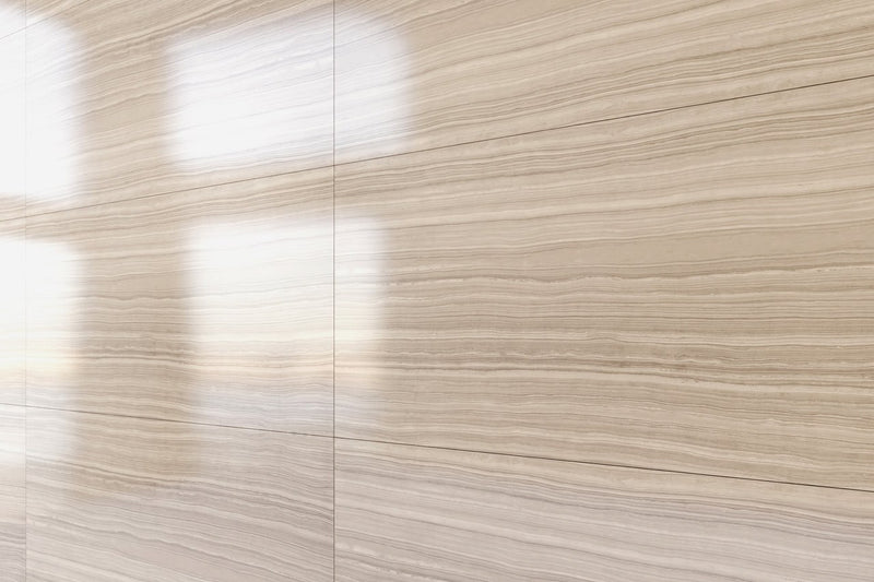 Matrix Taupe Blend Honed Fabric Look Porcelain Tiles 12x24 installed in a room