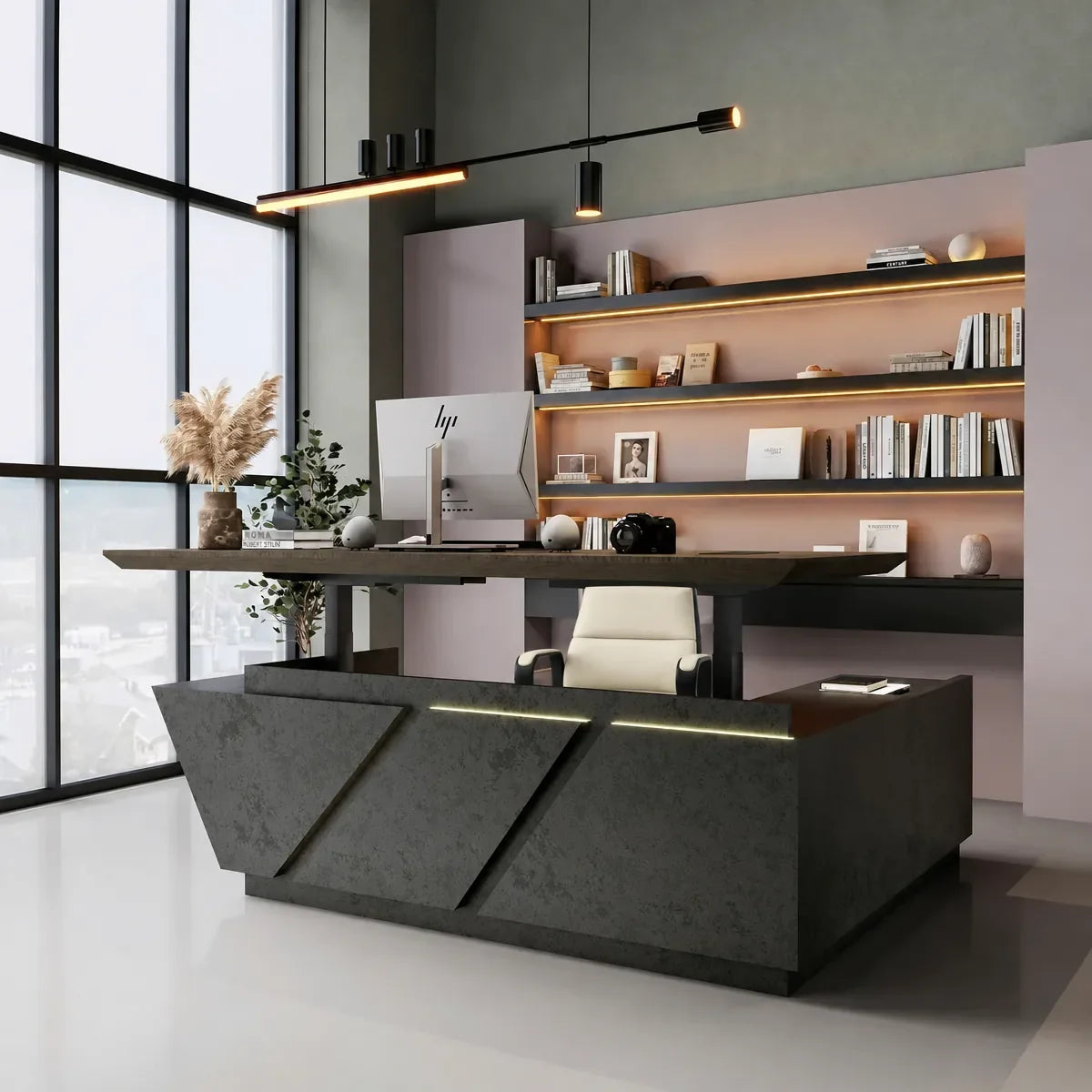Maverick · Standing L-Shaped Executive Desk, Adjustable Height, photo 2 of 22