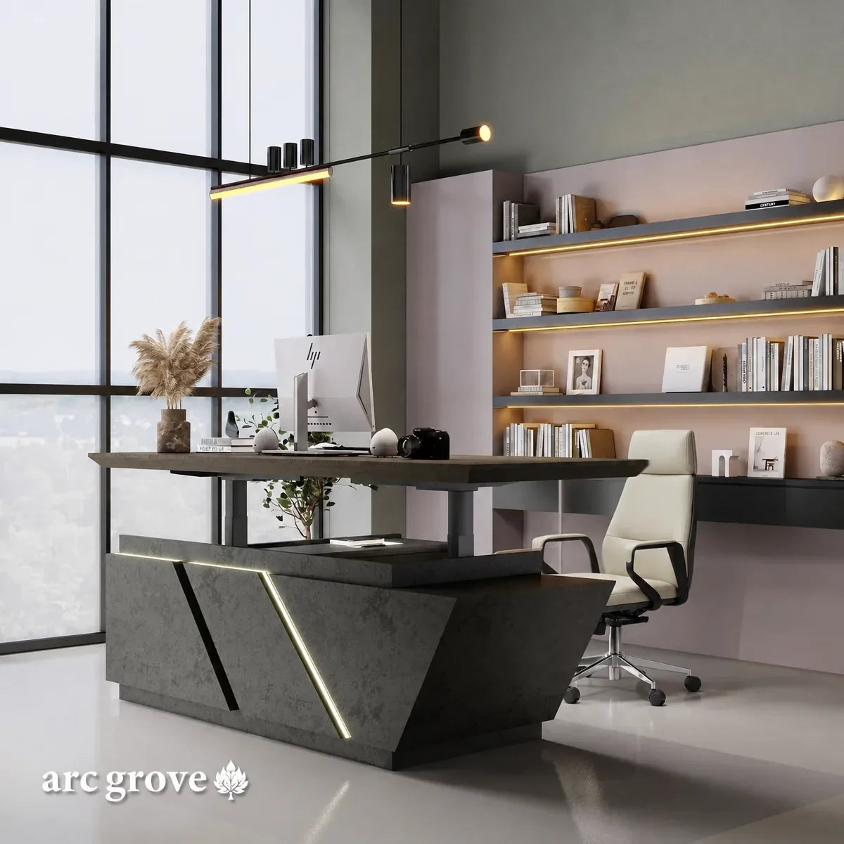 Maverick · Standing L-Shaped Executive Desk, Adjustable Height, photo 7 of 22