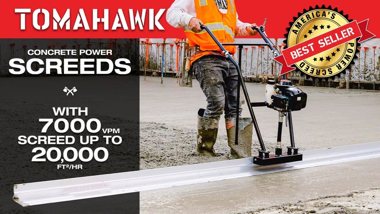 Aluminum Power Screed Concrete Finishing Blade Board (Choose 4ft, 6ft, 8ft, 10ft, 12ft, 14ft) by Tomahawk Power
