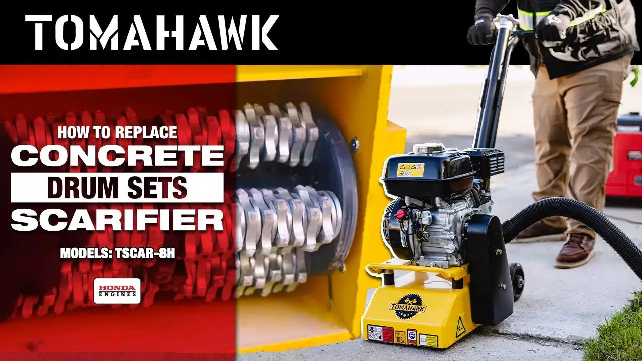 8-Inch Tungsten Carbide Cutter Drum Scarifier Attachment by Tomahawk Power