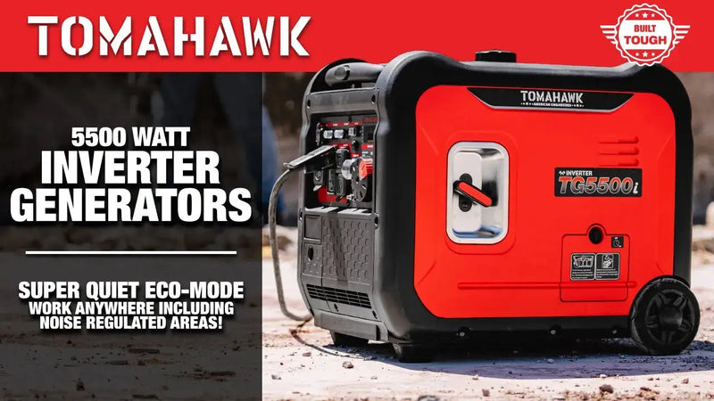 5500 Watt Inverter Generator Super Quiet Portable Gas Power Professional Use by Tomahawk Power