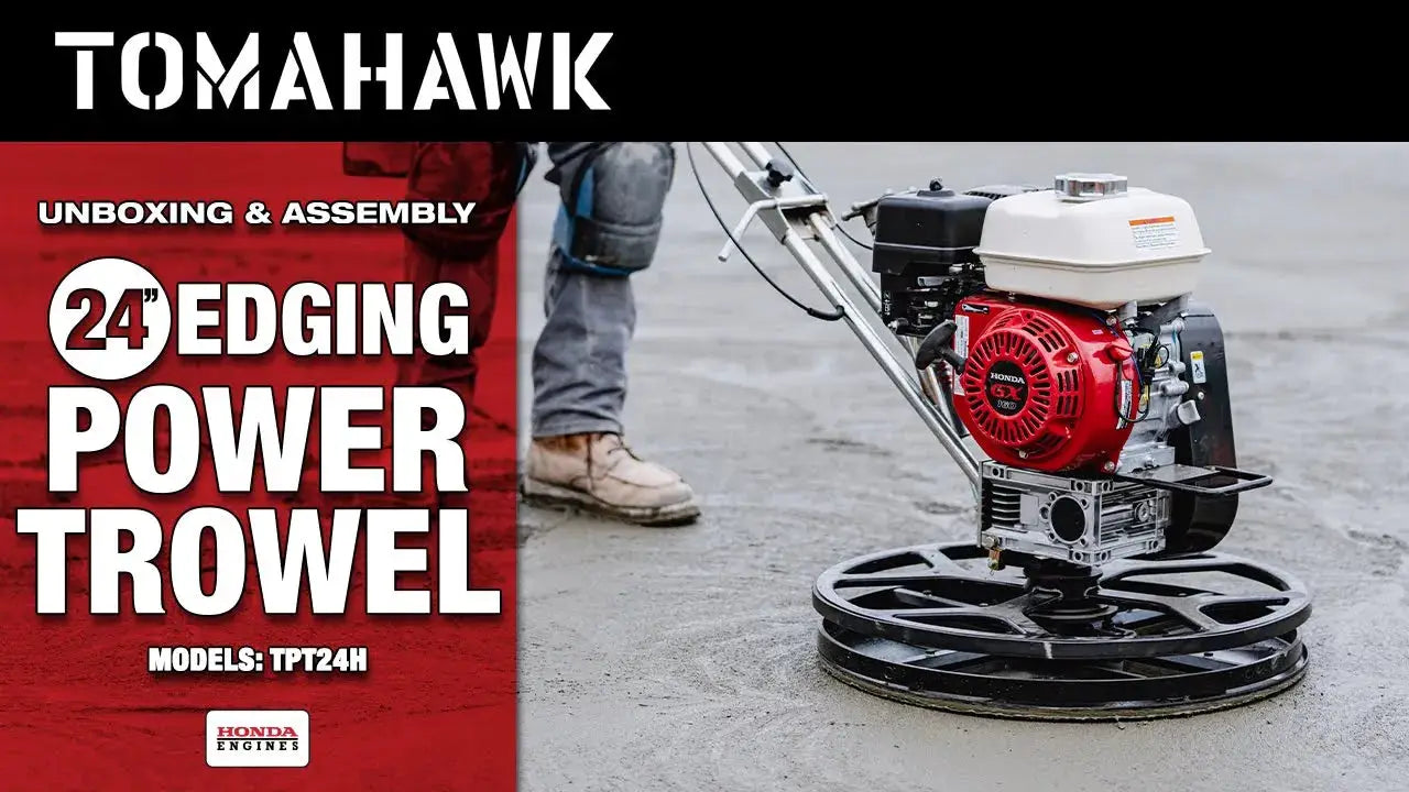 24" Concrete Power Trowel Edger 5.5HP Honda Float Pan Blade Screed Finishing Tool by Tomahawk Power