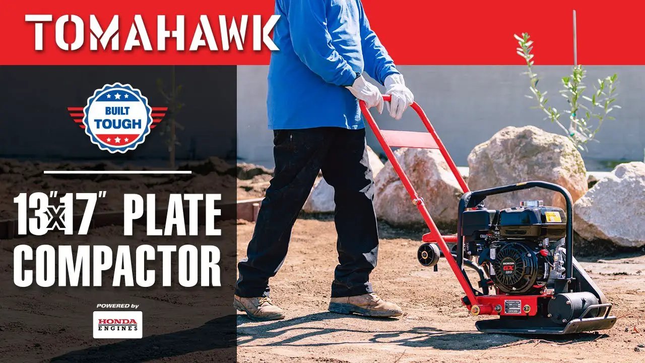5.5 HP Honda Vibratory Plate Compactor for Soil Compaction Tamper 3 Year Warranty by Tomahawk Power