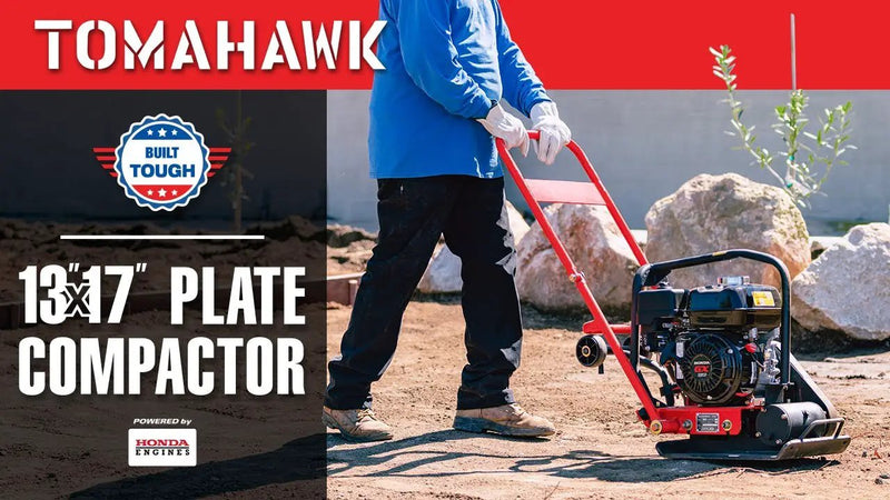 5.5 HP Honda Vibratory Plate Compactor for Soil Compaction Tamper 3 Year Warranty by Tomahawk Power