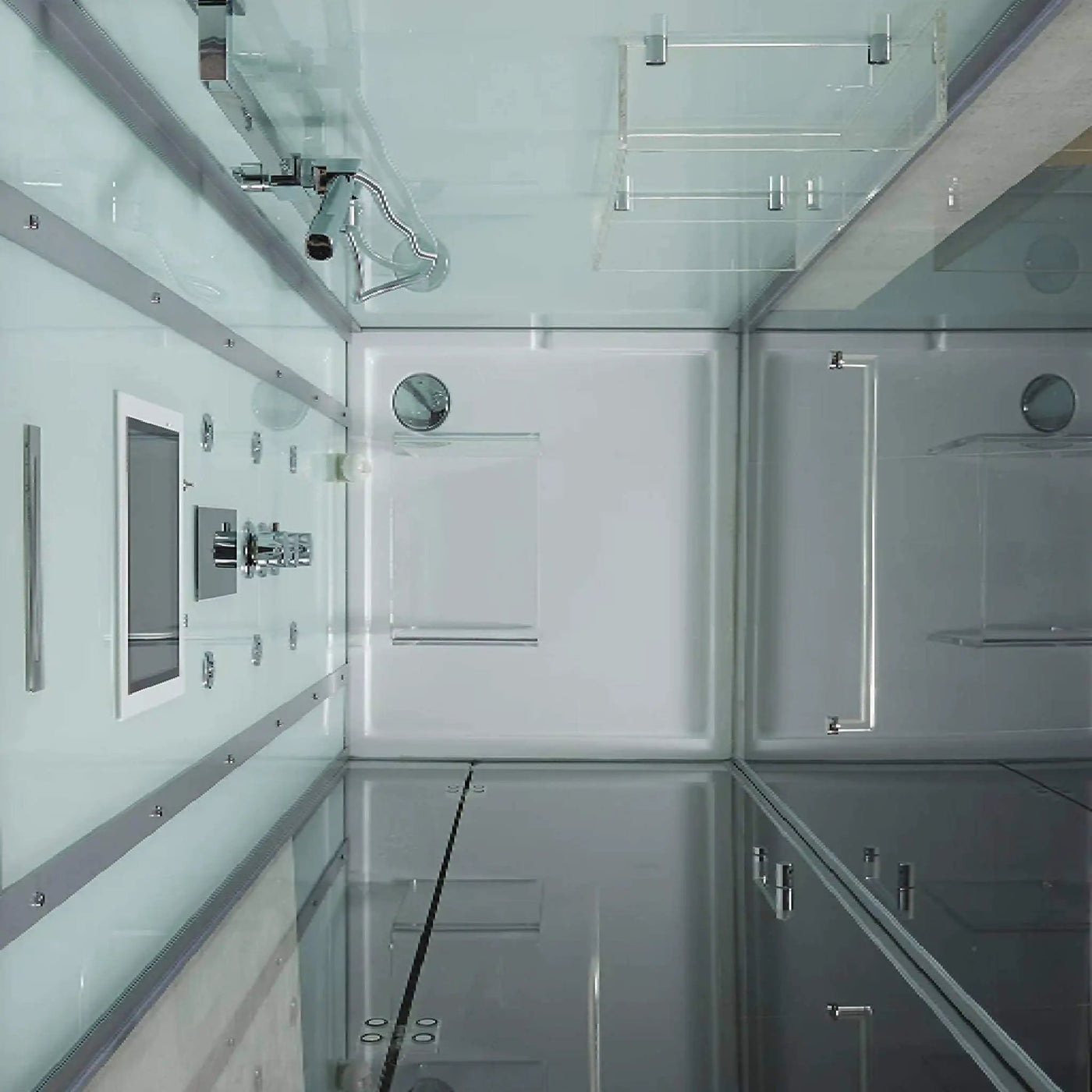 Maya Bath Platinum Arrezo Steam Shower With Rainfall Ceiling Shower (SAK75924) by SAKSBY WHOLESALE
