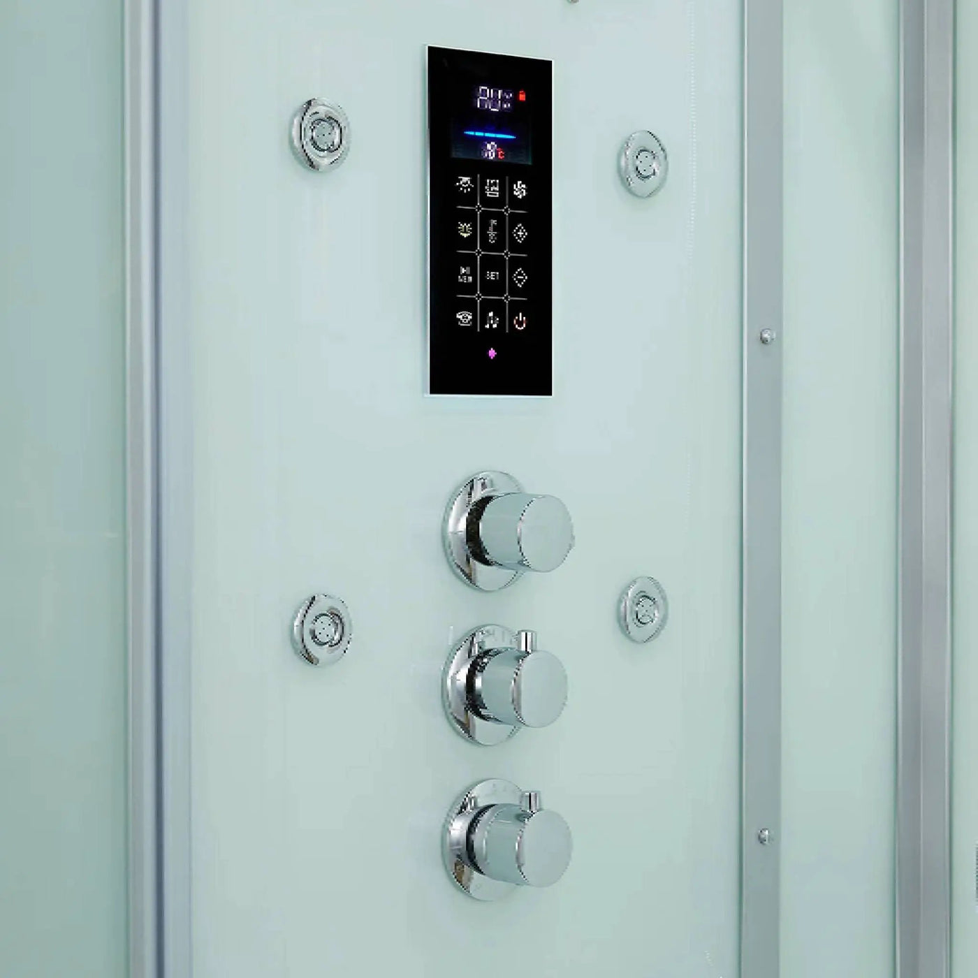 Maya Bath Platinum Arrezo Steam Shower With Rainfall Ceiling Shower (SAK75924) by SAKSBY WHOLESALE