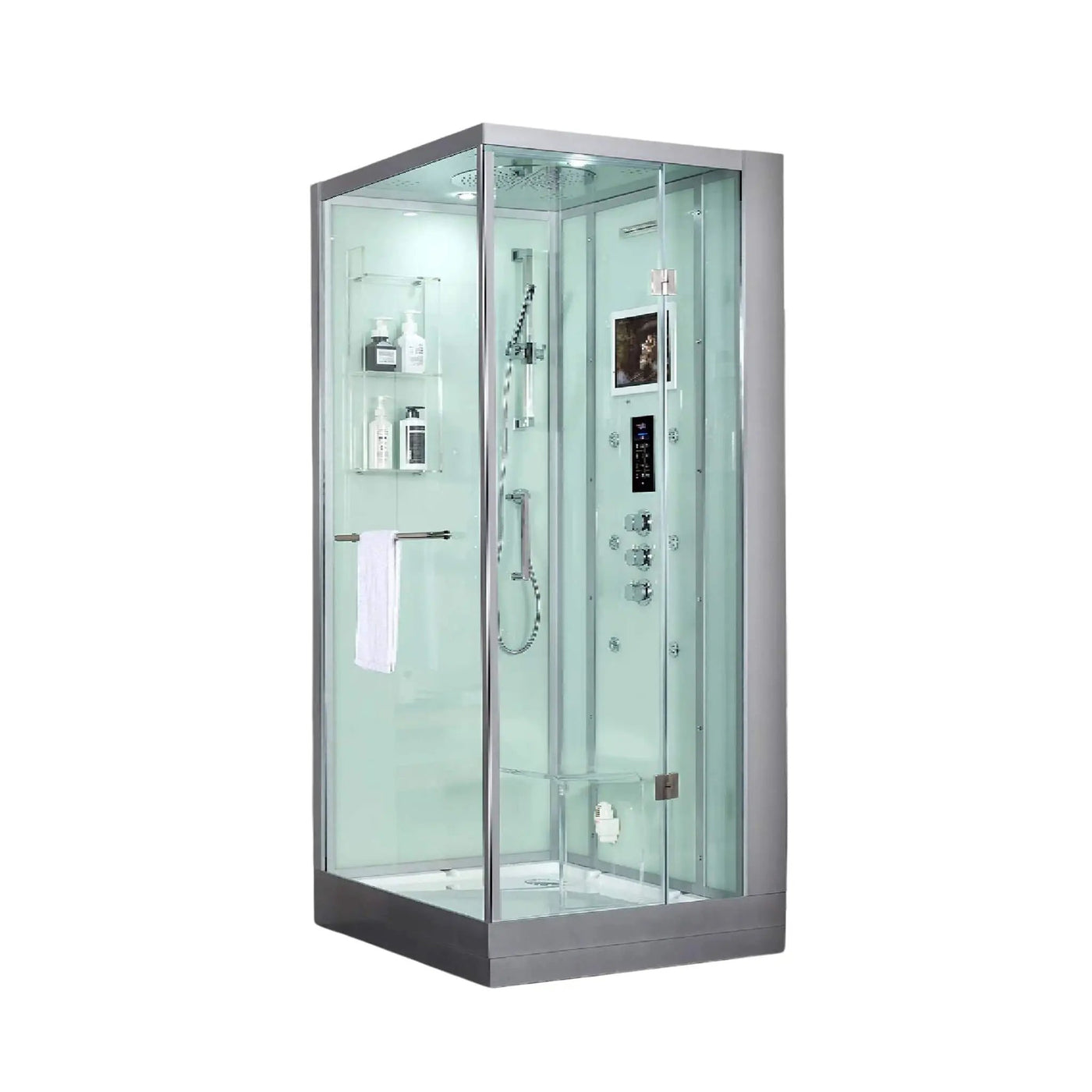 Maya Bath Platinum Arrezo Steam Shower With Rainfall Ceiling Shower (SAK75924) by SAKSBY WHOLESALE