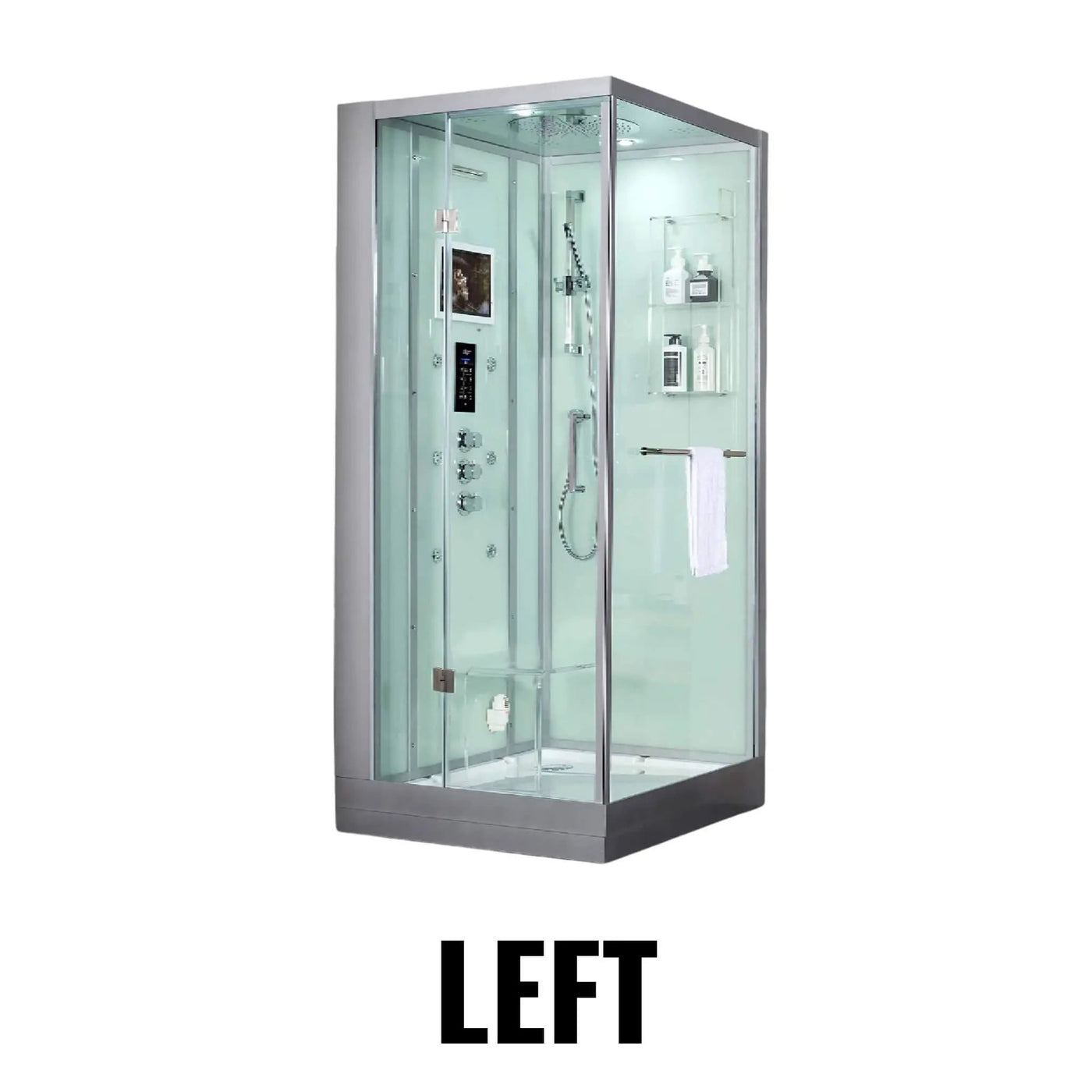 Maya Bath Platinum Arrezo Steam Shower With Rainfall Ceiling Shower (SAK75924) by SAKSBY WHOLESALE