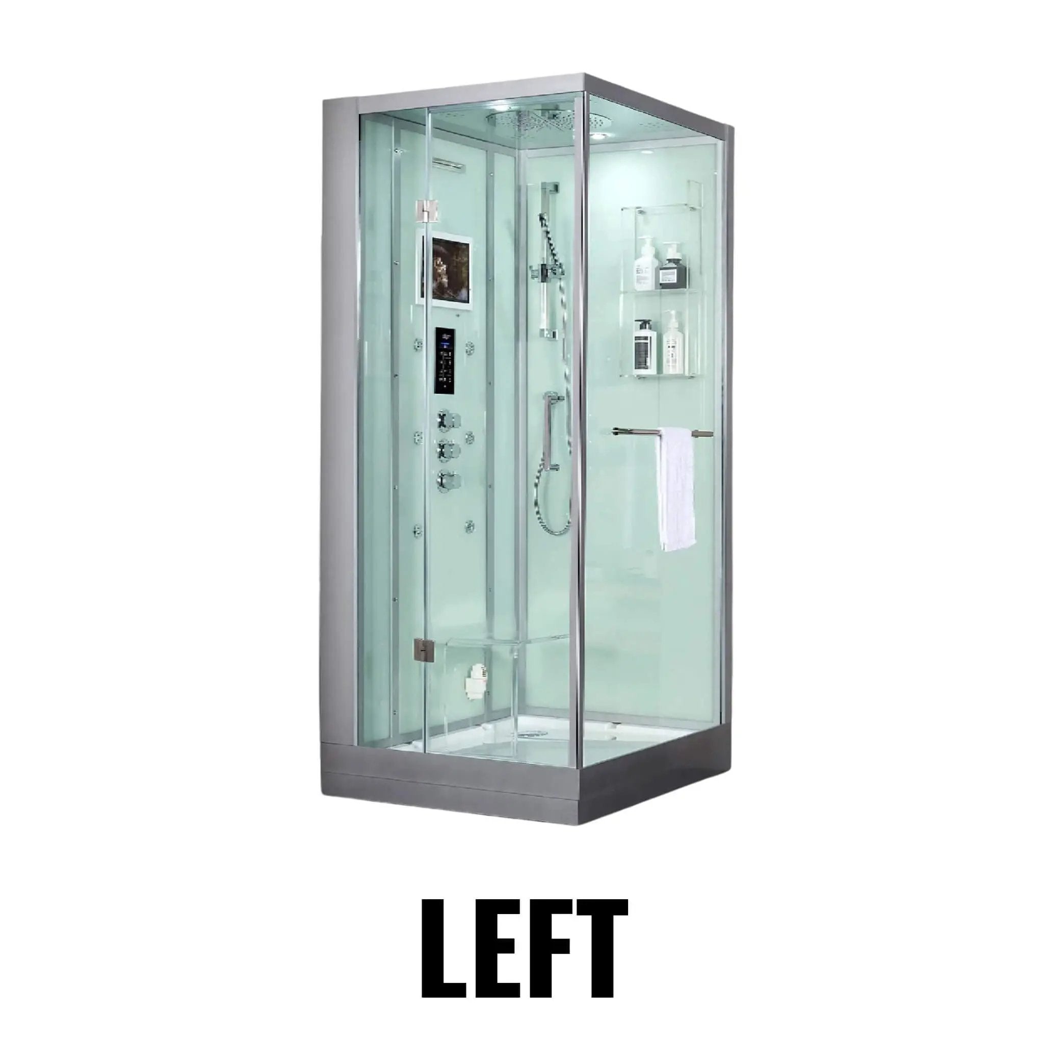 Maya Bath Platinum Arrezo Steam Shower With Rainfall Ceiling Shower (SAK75924) by SAKSBY WHOLESALE