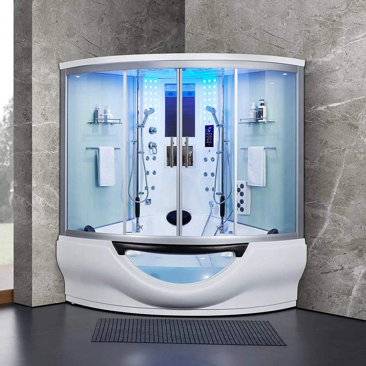 Maya Bath Platinum Superior Steam Shower With Foot Massager (SAK57392) by SAKSBY WHOLESALE
