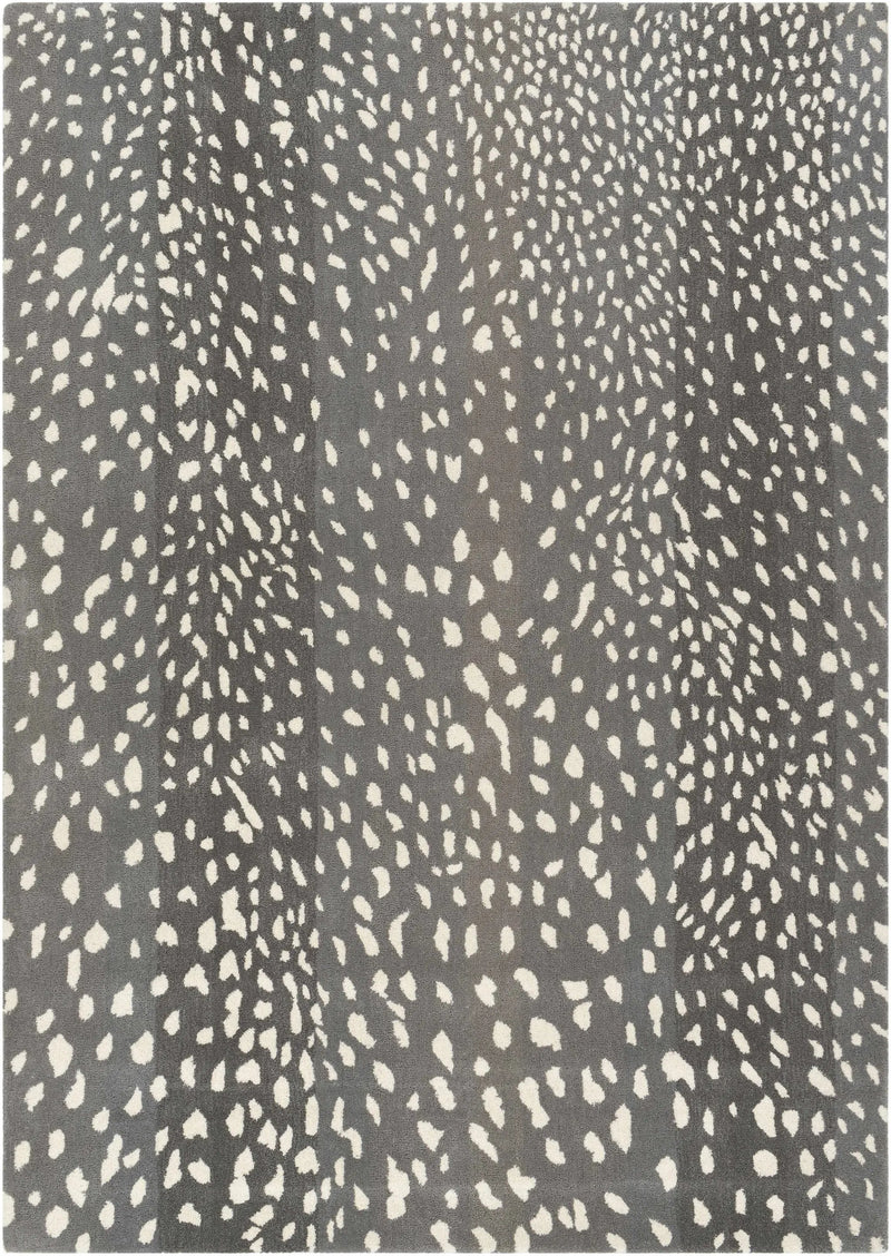Athena Gray Giraffe Print Wool Rug by Boutique Rugs