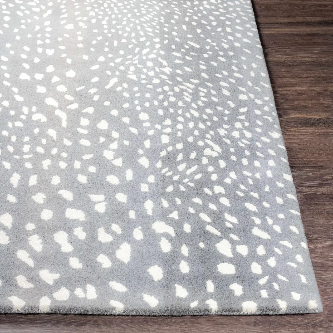 Athena Gray Giraffe Print Wool Rug by Boutique Rugs