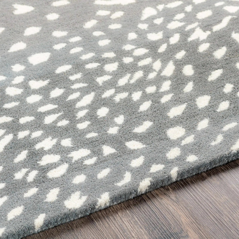 Athena Gray Giraffe Print Wool Rug by Boutique Rugs