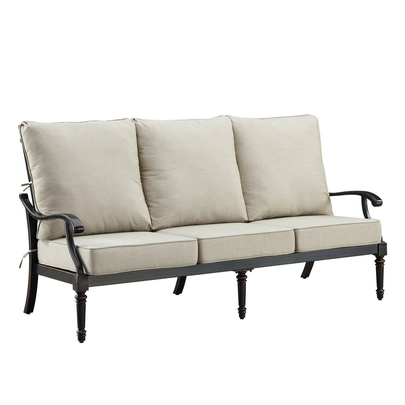 Black Aluminum Deep Seating Sofa with Cushions by Sharicks