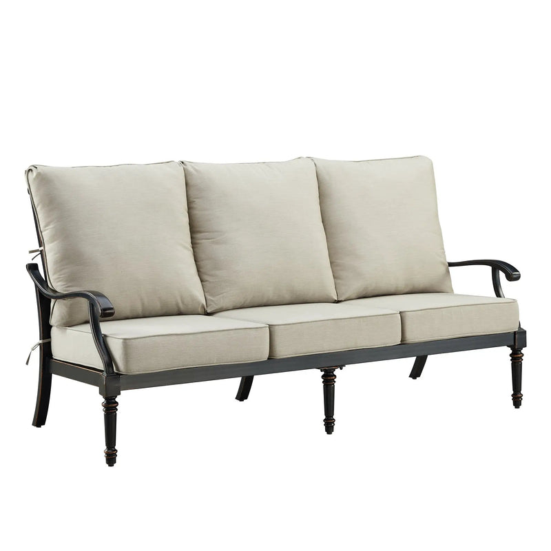 Black Aluminum Deep Seating Sofa with Cushions by Sharicks