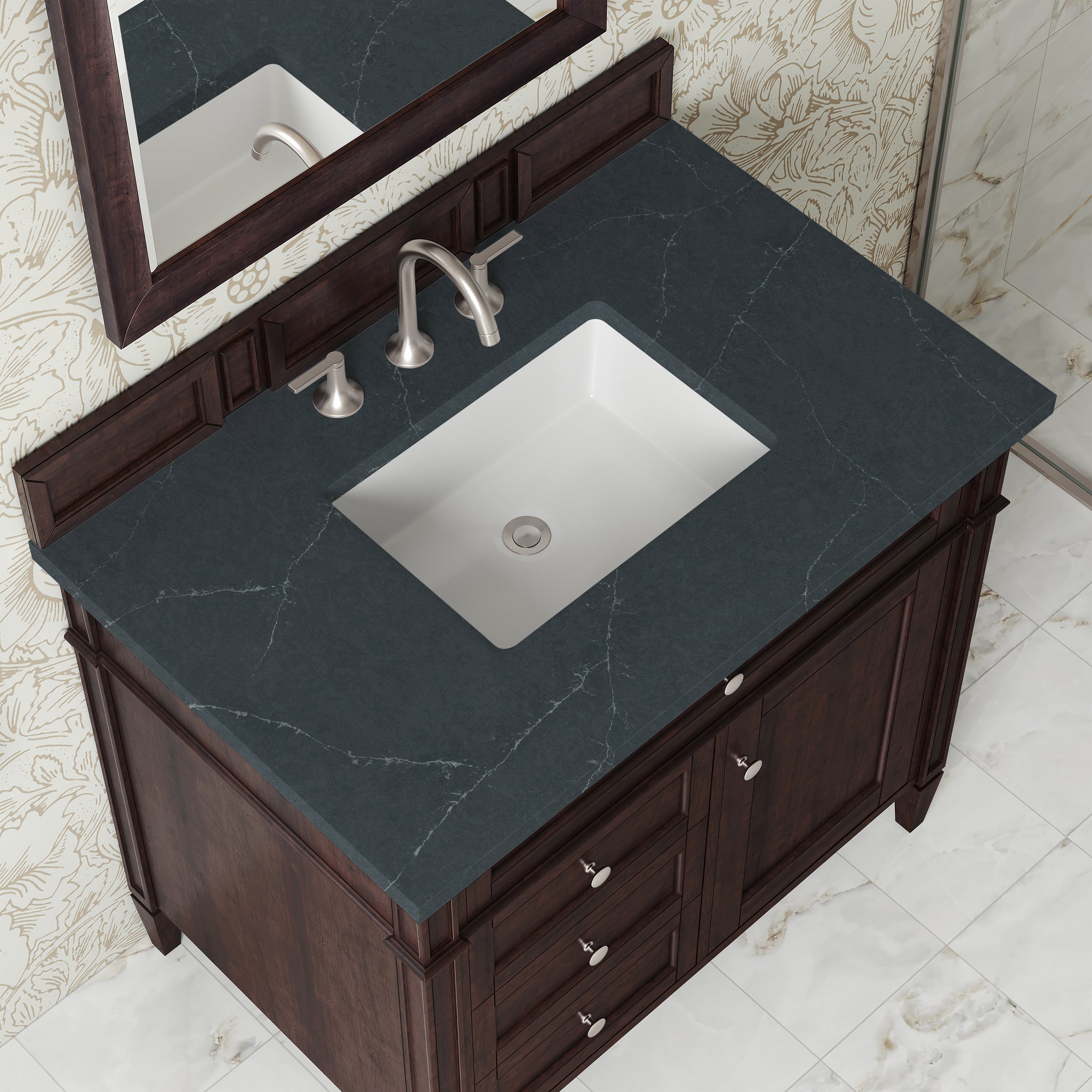 James Martin Brittany 36" Single Bathroom Vanity, Burnished Mahogany, view 30