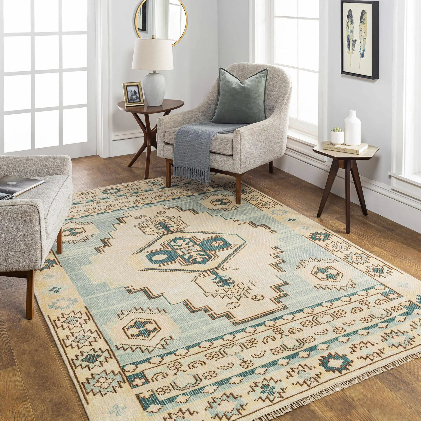 McColl Hand Knotted Wool Blend Rug - Clearance by Boutique Rugs