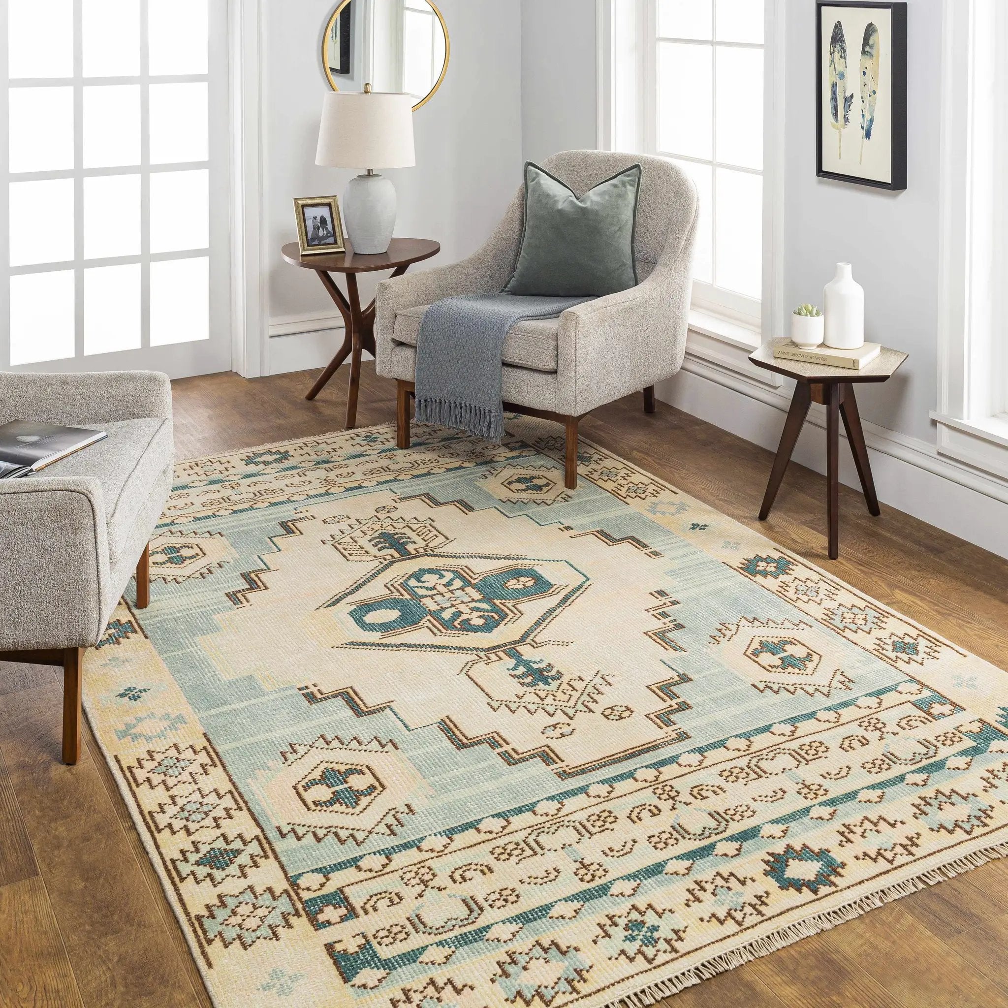 McColl Hand Knotted Wool Blend Rug - Clearance by Boutique Rugs