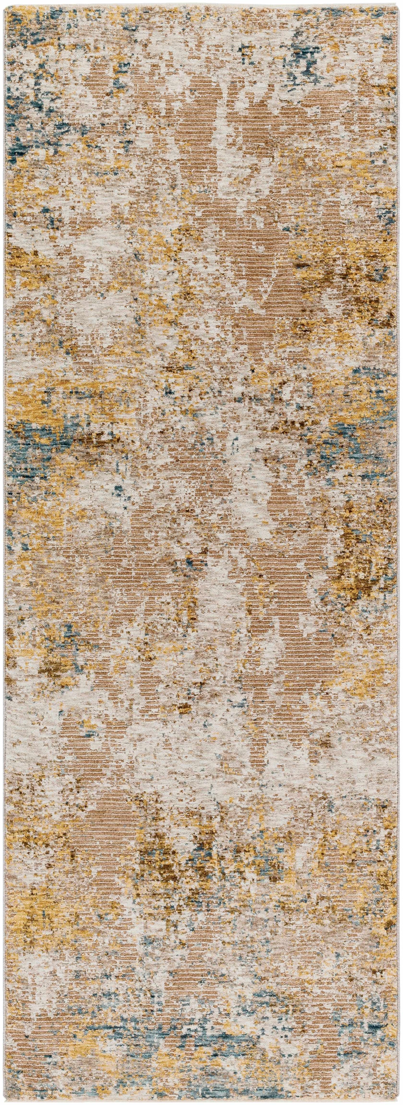 Meads Abstract Mustard Luxe Rug by Boutique Rugs