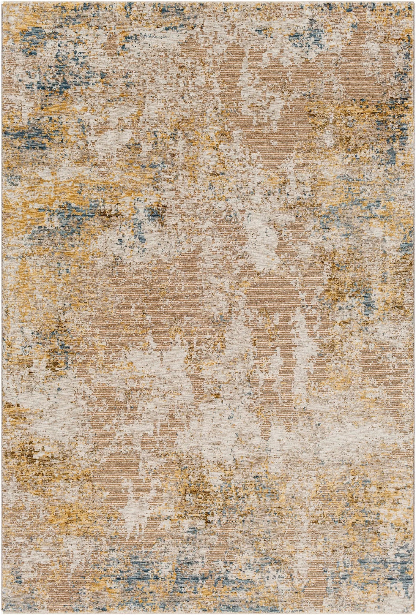 Meads Abstract Mustard Luxe Rug by Boutique Rugs