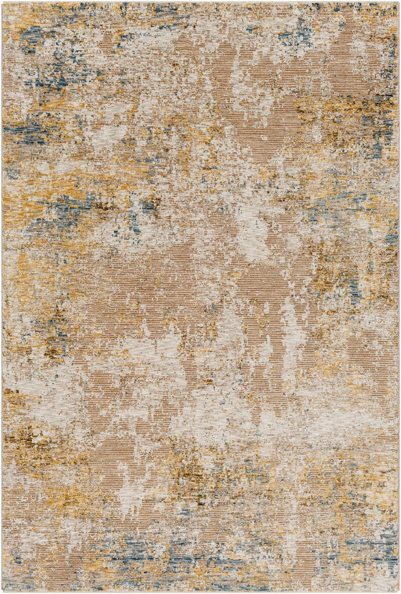 Meads Abstract Mustard Luxe Rug by Boutique Rugs