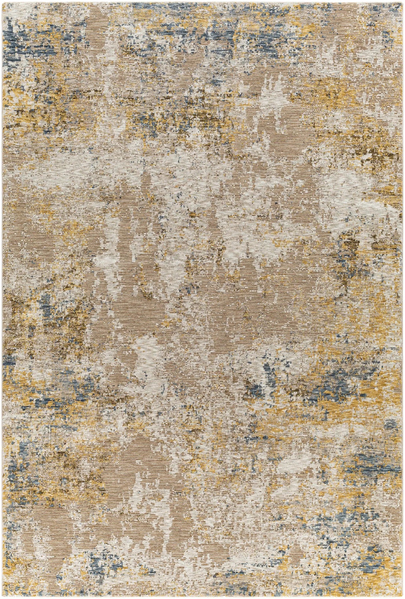 Meads Abstract Mustard Luxe Rug by Boutique Rugs