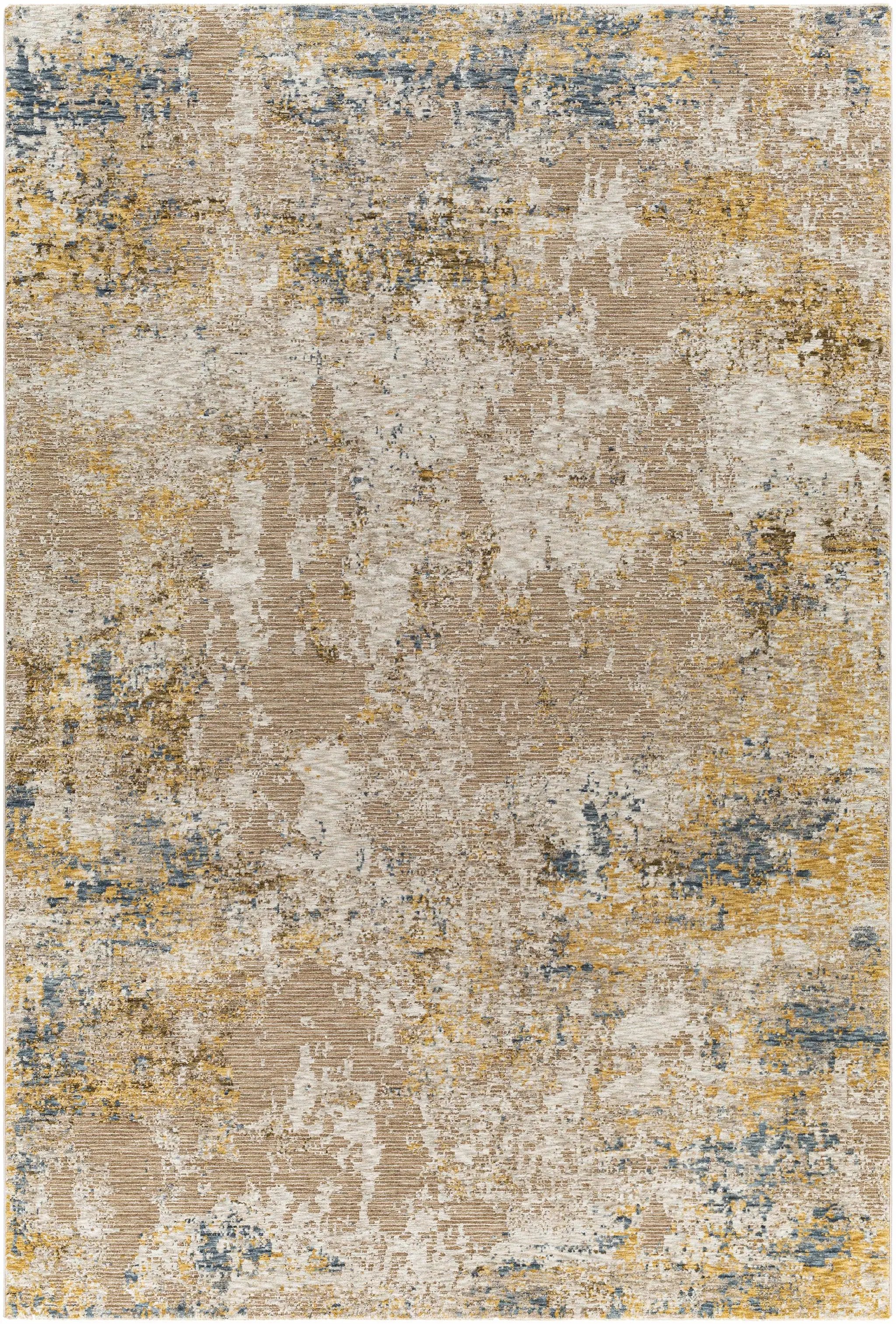 Meads Abstract Mustard Luxe Rug by Boutique Rugs
