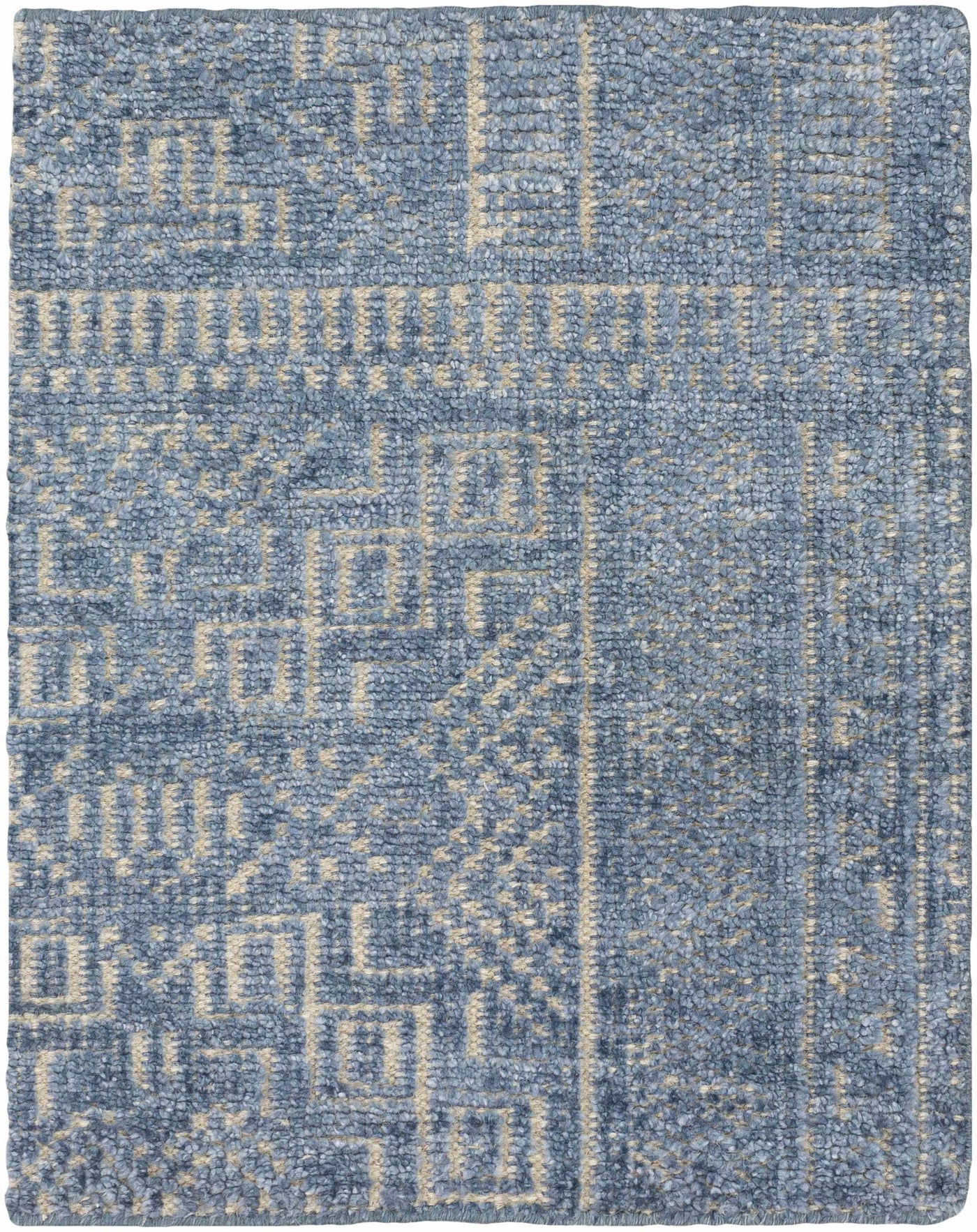 Meigs Blue Premium Viscose&Wool Rug - Clearance by Boutique Rugs