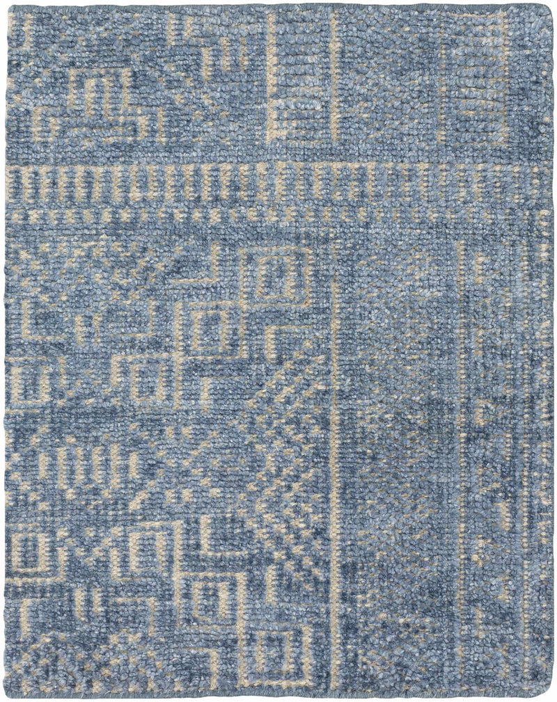 Meigs Blue Premium Viscose&Wool Rug - Clearance by Boutique Rugs