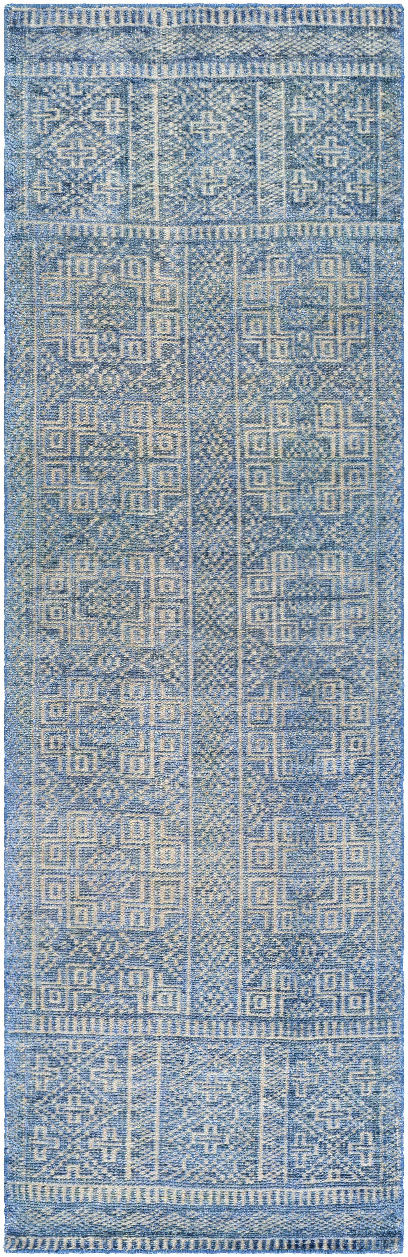 Meigs Blue Premium Viscose&Wool Rug - Clearance by Boutique Rugs