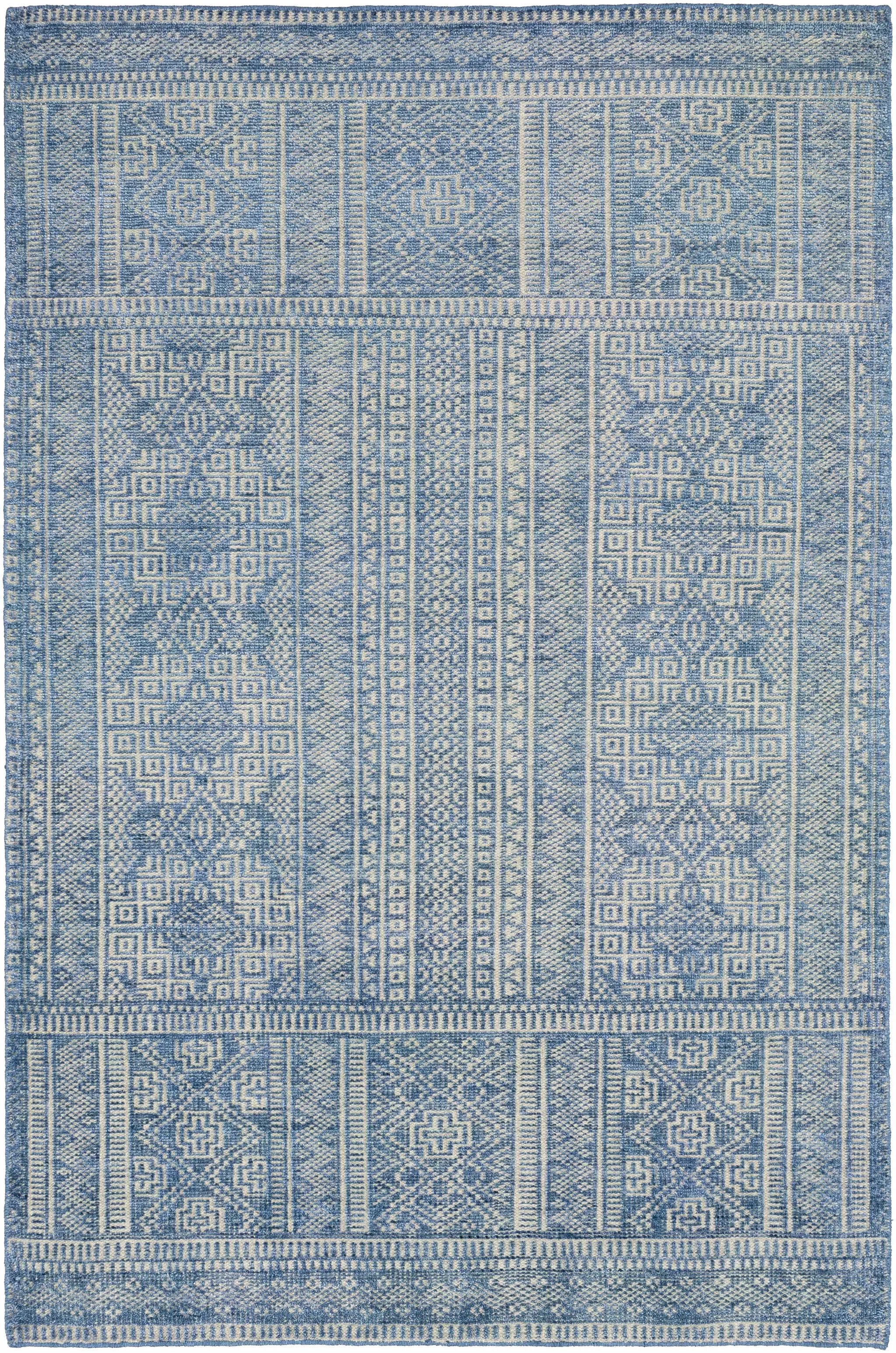 Meigs Blue Premium Viscose&Wool Rug - Clearance by Boutique Rugs