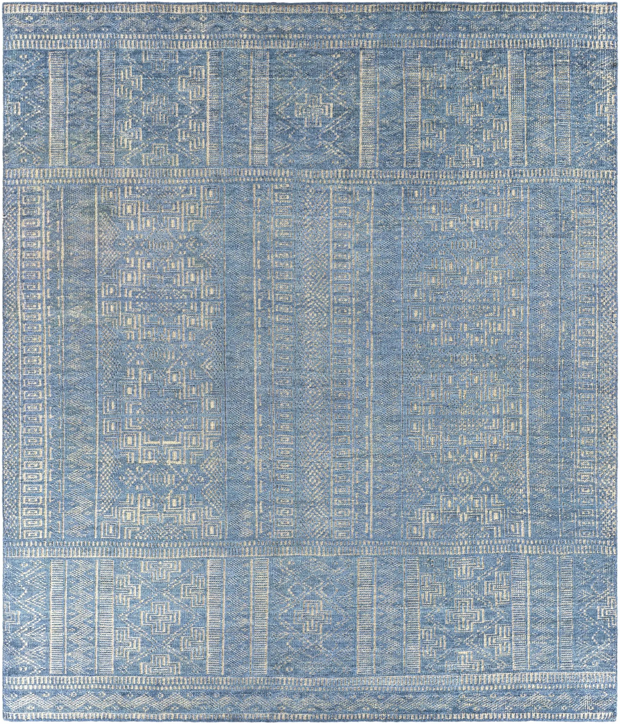Meigs Blue Premium Viscose&Wool Rug - Clearance by Boutique Rugs