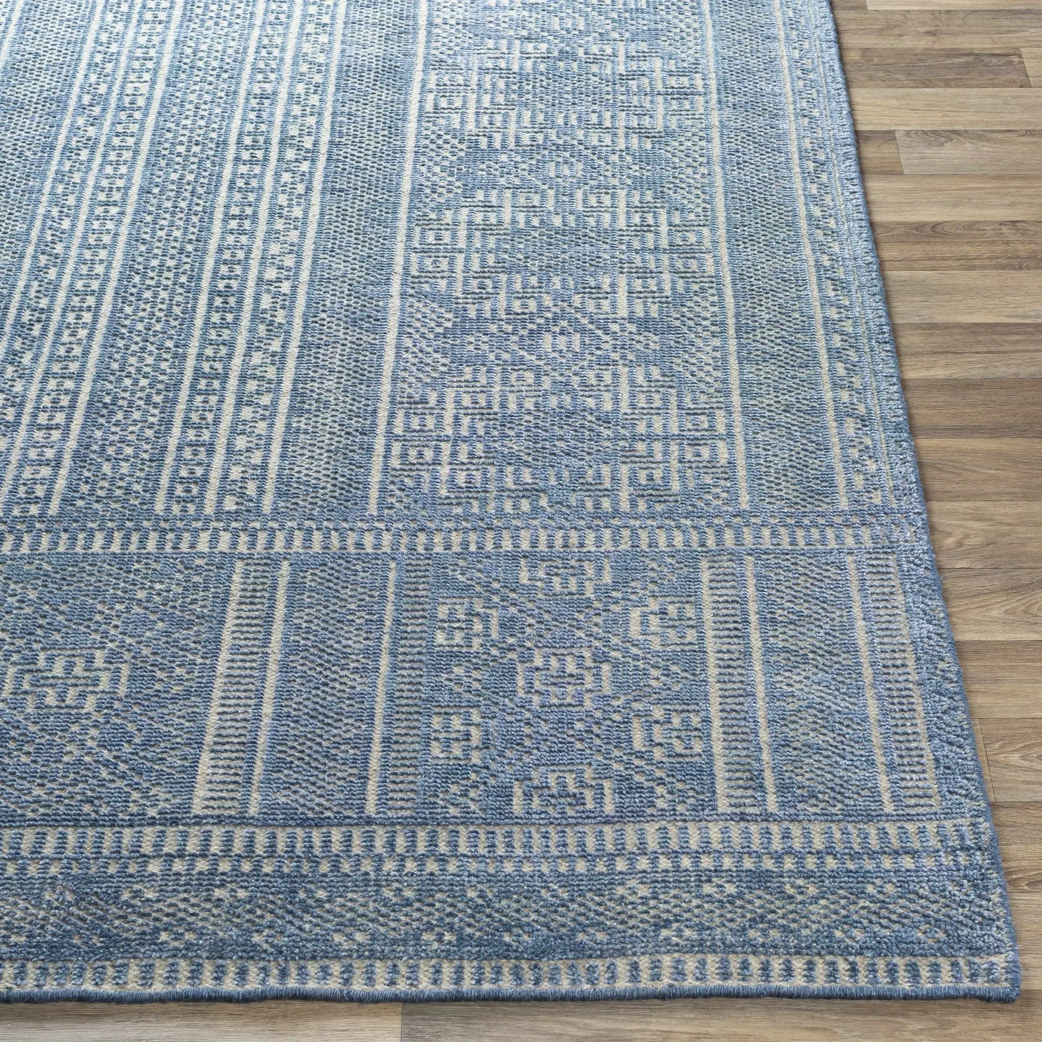 Meigs Blue Premium Viscose&Wool Rug - Clearance by Boutique Rugs