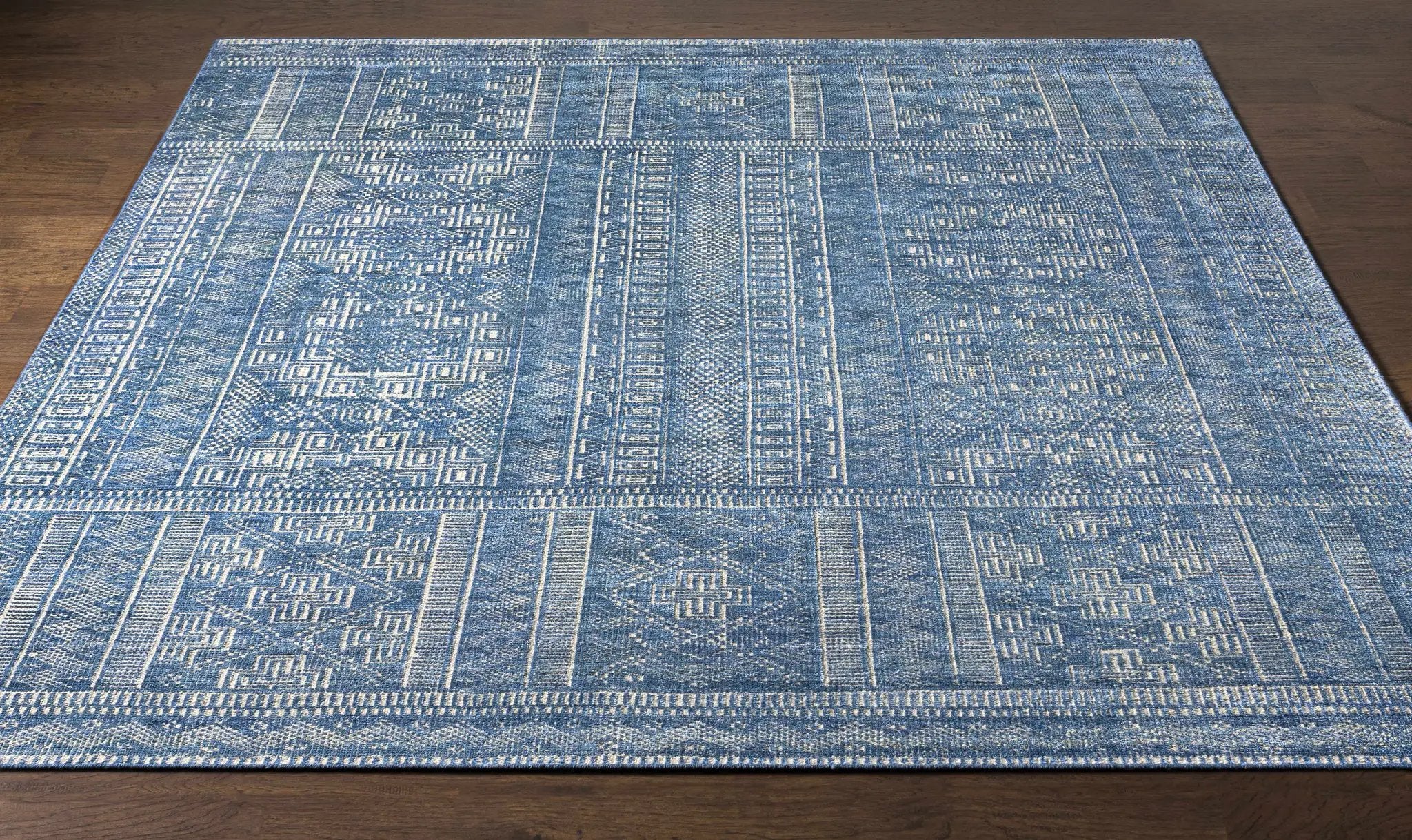 Meigs Blue Premium Viscose&Wool Rug - Clearance by Boutique Rugs