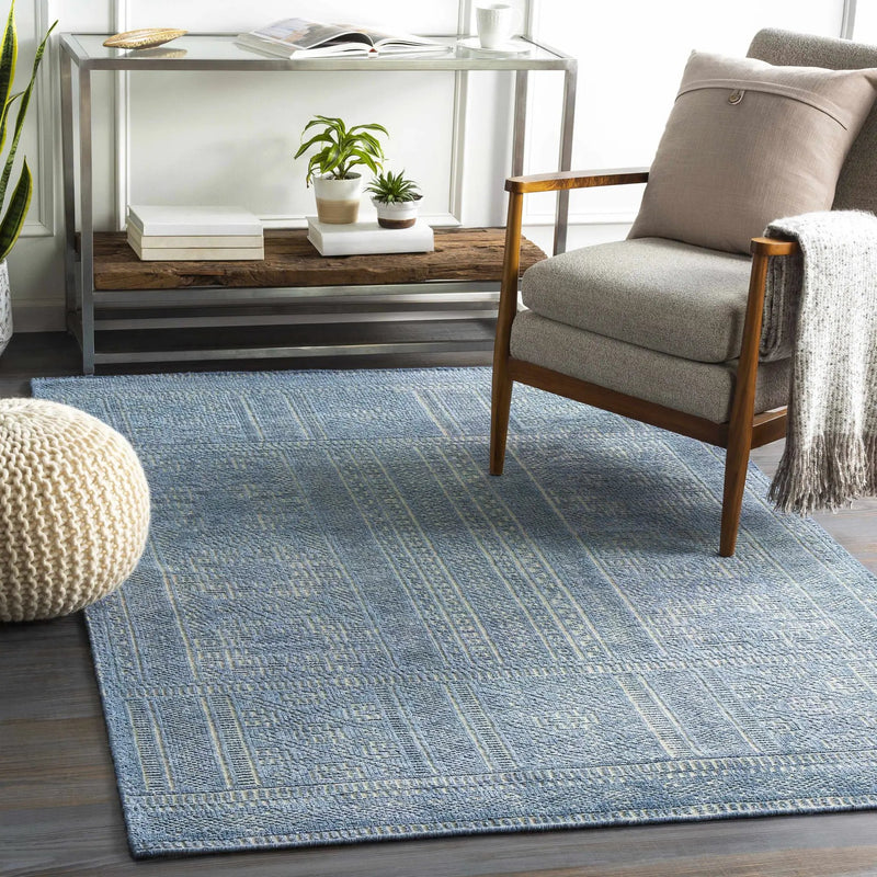 Meigs Blue Premium Viscose&Wool Rug - Clearance by Boutique Rugs
