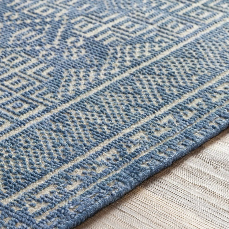 Meigs Blue Premium Viscose&Wool Rug - Clearance by Boutique Rugs