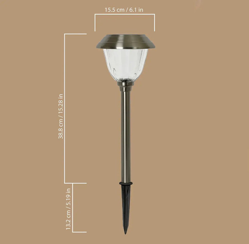 Member's Mark 8 Piece LED Solar Path Lights 14 Lumen - Stainless Steel ( Silver ) by Outdoor Solar Outlet