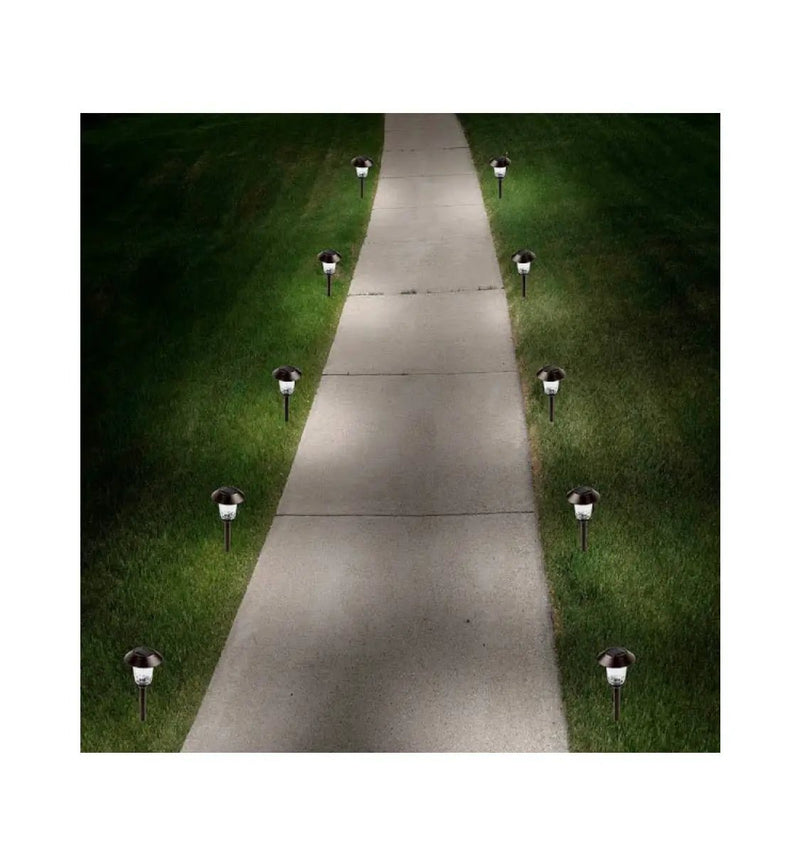 Member's Mark Solar LED Pathway Lights, Oil-Rubbed Glass And Metal(8 Pack) by Outdoor Solar Outlet