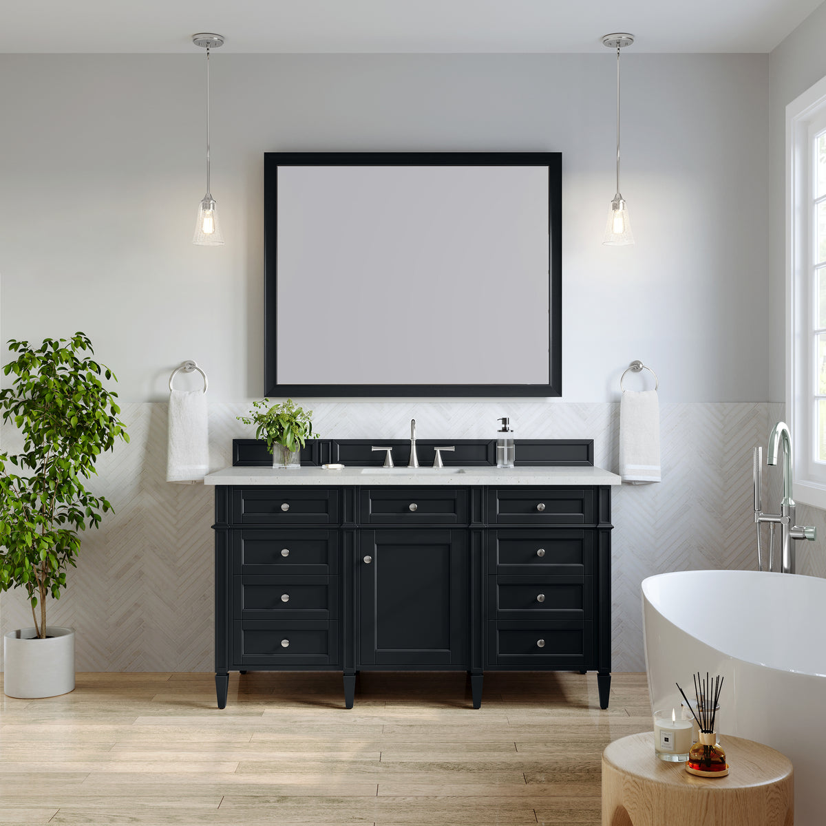 James Martin Brittany 60" Single Bathroom Vanity, Black Onyx, view 23