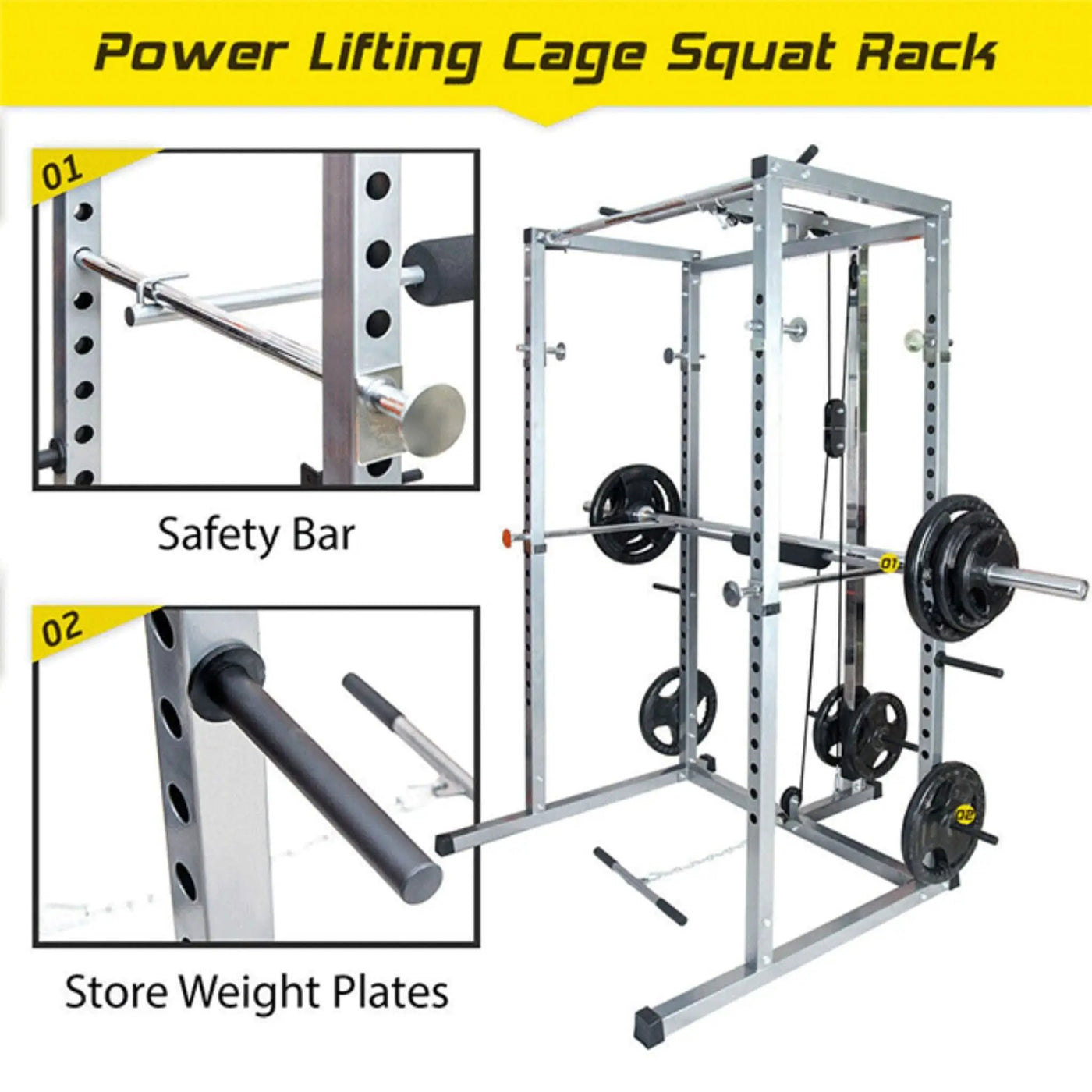 Merax Multi-Functional Olympic Power Squat Rack Cage For Home & Gym (SAK98719) by SAKSBY WHOLESALE