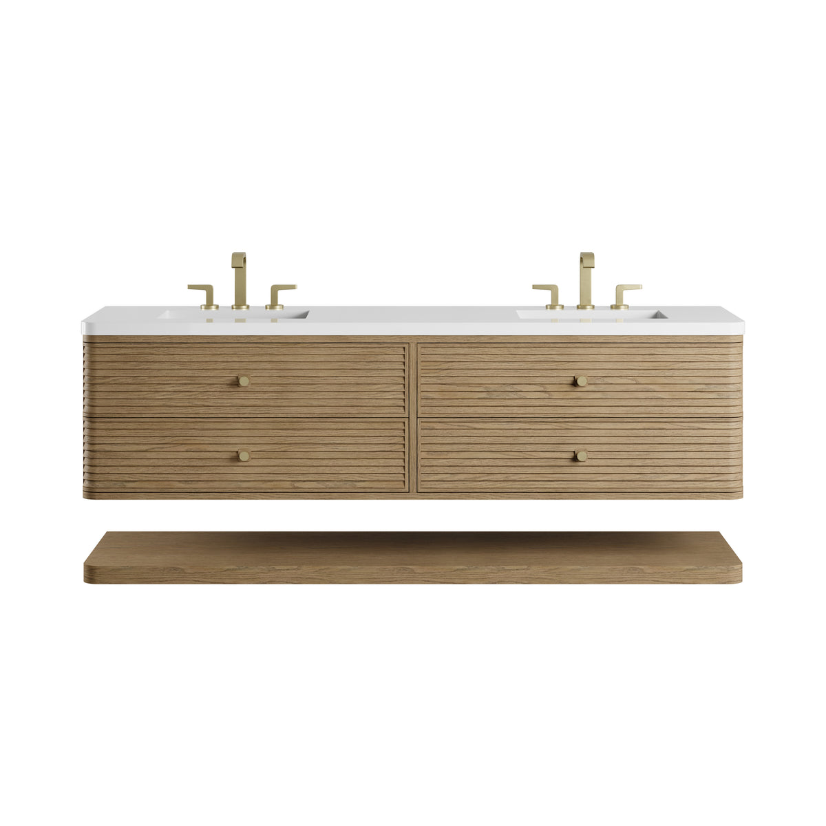 James Martin Allamari 72" Floating Double Bathroom Vanity, Dune Mist, view 28