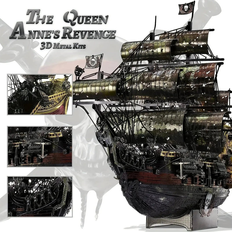 Metal 3D Pirate Ship Puzzle - Flying Dutchman by House Of Avana
