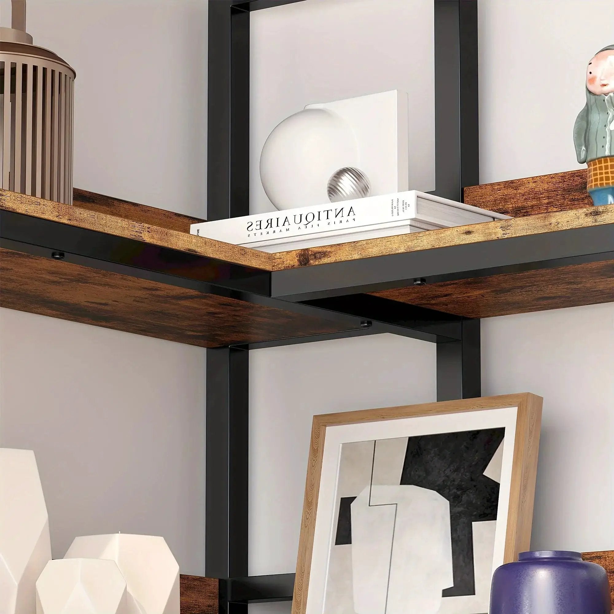 Metal 6-Tier Corner Bookshelf with Spinning Feature for Small Spaces by House Of Avana