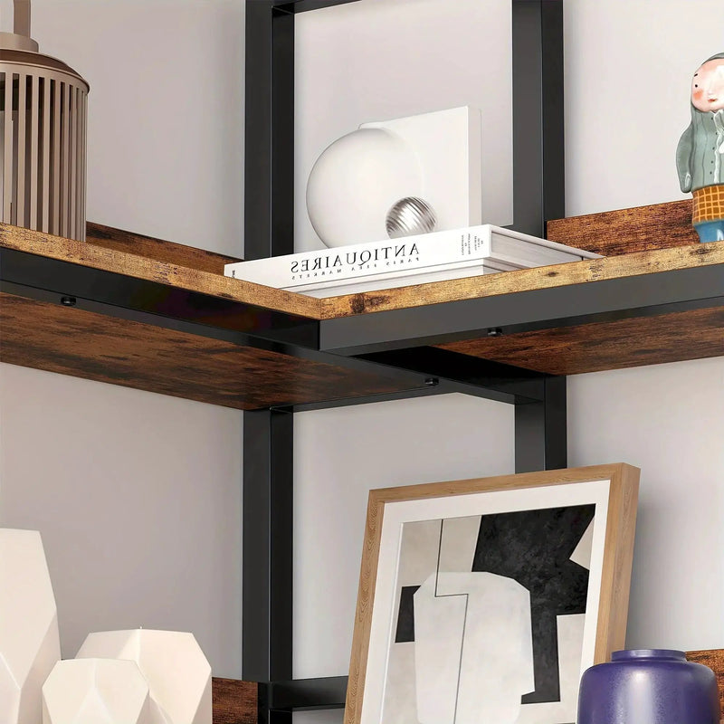 Metal 6-Tier Corner Bookshelf with Spinning Feature for Small Spaces by House Of Avana