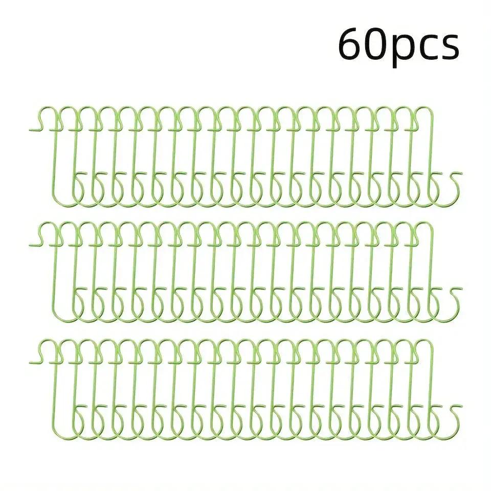 Metal Christmas Ornament Hooks - 60pcs Silvery Golden Red Green Hangers by House Of Avana
